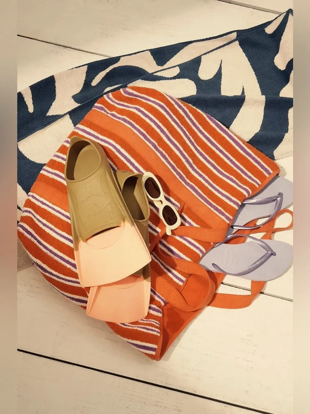 New Anthropologie Striped Terry Summer Tote One Size